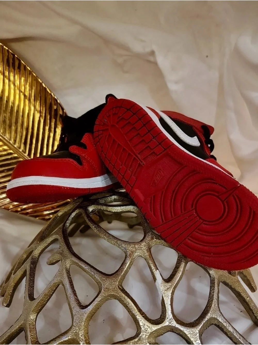 Nike Kids' Red and Black High-Top Sneakers